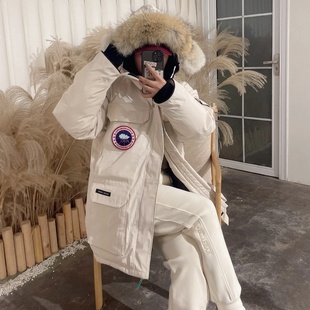 2024新款羽绒棉服女大码鹅工装东北滑雪派克服中长款冲锋衣男外套