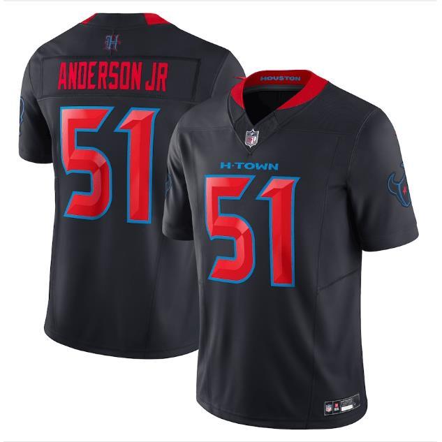 新款Houston Texans德州人橄榄球服51号Anderson Jr球衣 刺绣 男