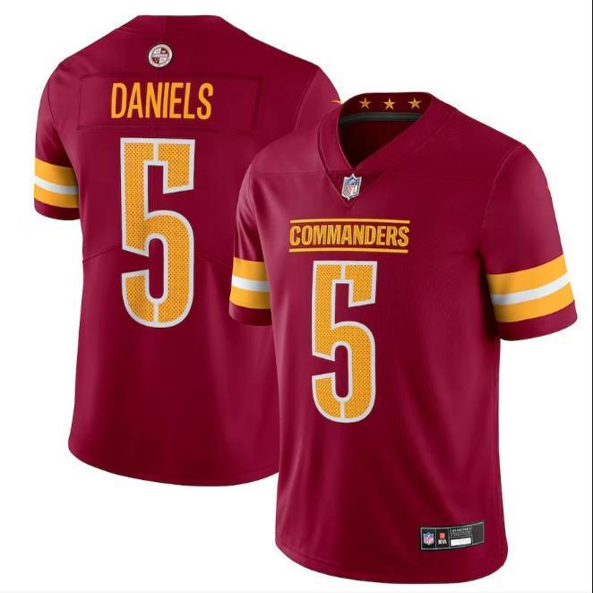 指挥官橄榄球服COMMANDERS 5号DANIELS 丹尼尔斯球衣红皮队比赛服