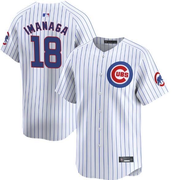 定制 Cubs小熊队棒球服18号IMANAGA 今永昇太球衣 比赛服刺绣 男
