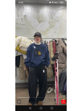 23603松紧高腰羊绒手感弯月刀裤重工缩呢天鹅绒加厚分割线哈伦裤