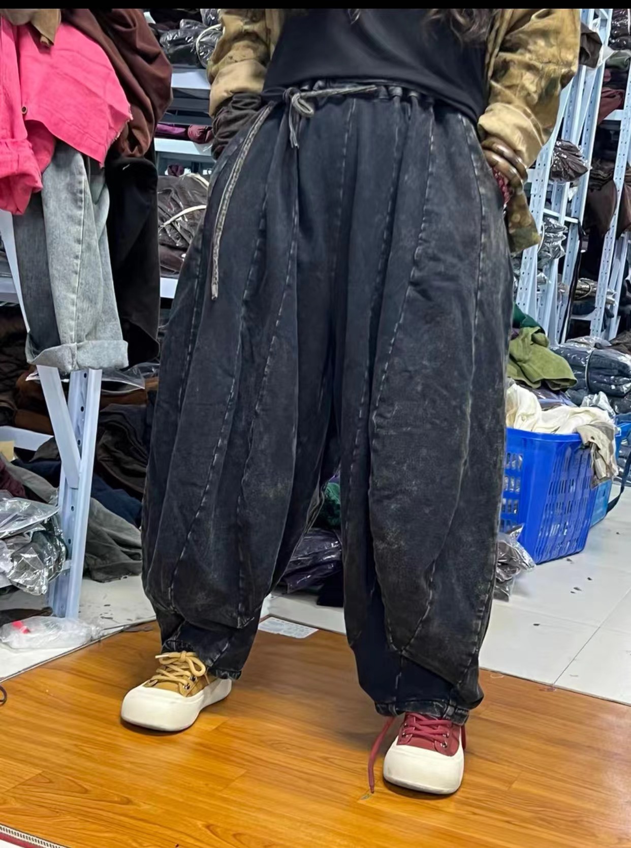 灯笼裤南瓜裤全棉牛仔裤秋季包邮