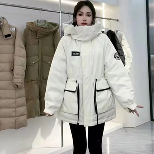 20407高級感歐貨工裝 風(fēng)90白鴨絨羽絨服派克服連帽保暖沖鋒衣外套