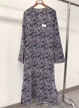 14759新中式满刺提花棉麻改良立领旗袍裙两侧盘扣收腰显瘦连衣裙