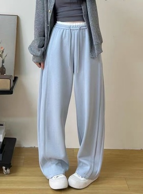 23212弯刀裤松紧腰运动裤女分割线阔腿裤卫裤香蕉镰刀裤宽松休闲