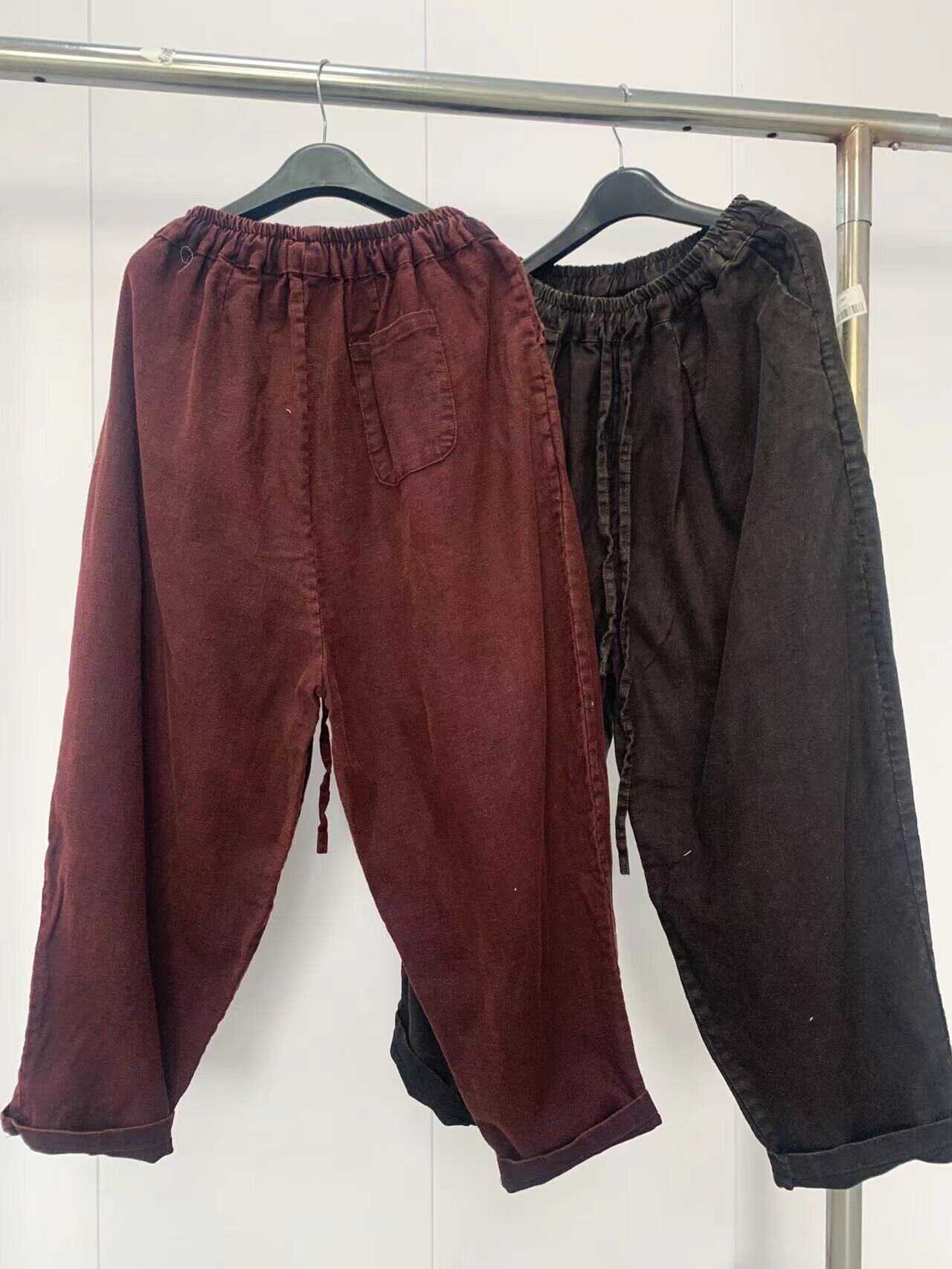 宽松复古松紧腰遮肉显瘦哈伦裤