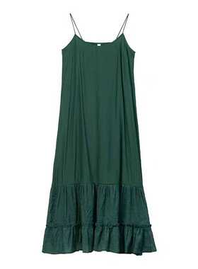 19543小莲~设计感花边拼接全棉吊带叠穿显瘦无袖连衣裙洋气背心裙