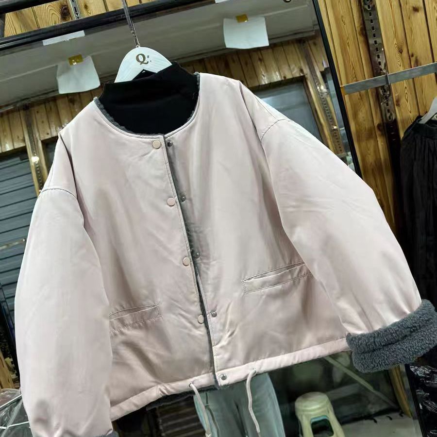 冬季新款下摆抽绳显瘦保暖棉衣女