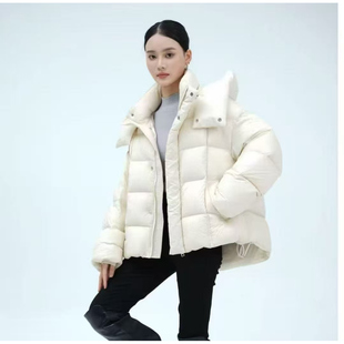 23740欧货一手长云朵泡芙可拆卸帽羽绒服90白鸭绒保暖外套面包服