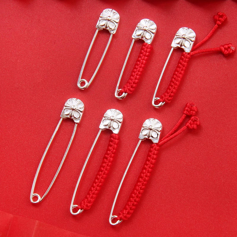 925纯银别针红绳编织婴儿童压惊U型胸针孕妇固定衣服收腰扣针配饰,饰品/流行首饰/时尚饰品新,胸针,淘宝优惠券,粉丝福利购,淘宝优惠卷