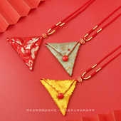 免缝三角形小福袋空袋红绳项链婴儿宝宝平安护身符袋挂脖随身吊坠