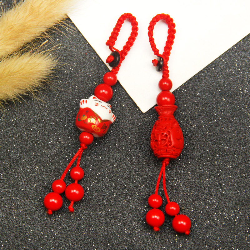 originality lovely Fortune cat Key buckle lady lovers Cinnabar Simplicity automobile Pendant Bag Jewelry giftin the Festive supplies/Gift , Gift ideas , Keychain  category - from Buy2taobao.com to provide professional Taobao agent buy service