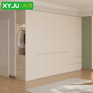 简约现代分段式 2025爆款 储物大衣橱 新款 实木橡木衣柜家用卧室