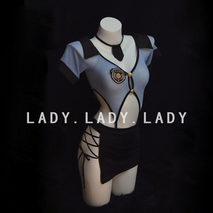 Lady内衣性感小胸女警秘书角色扮演制服套装 诱惑镂空包臀qqny纯欲