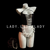 Lady性感镂空小胸女仆纯欲网衣战袍cos制服内衣角色扮演qqny趣情
