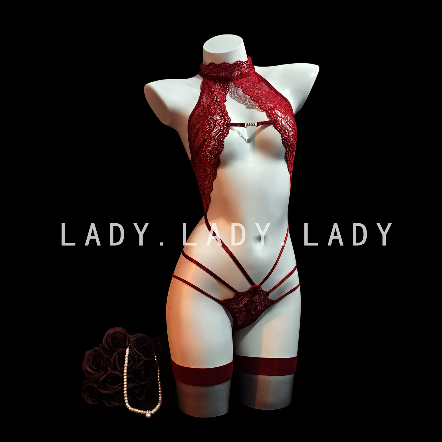 Lady性感睡衣小胸蕾丝镂空内衣连体衣战袍透视诱惑纯欲qqny趣情女
