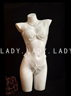 Lady内衣性感小胸蕾丝镂空连体睡衣白色战袍纯欲诱惑装趣情qqny女