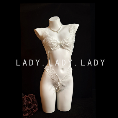 Lady内衣性感小胸蕾丝镂空连体睡衣白色战袍纯欲诱惑装趣情qqny女