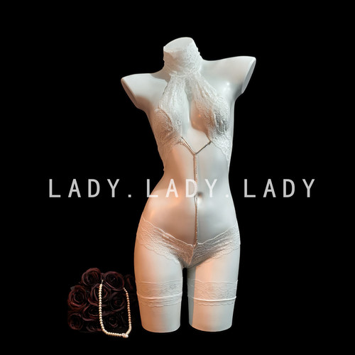 Lady白月光性感睡衣女蕾丝高级镂空链条连体内衣御姐纯欲qqny趣情