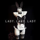 Lady黑色性感兔女郎小胸聚拢角色扮演女仆吊带制服连体衣趣情qqny