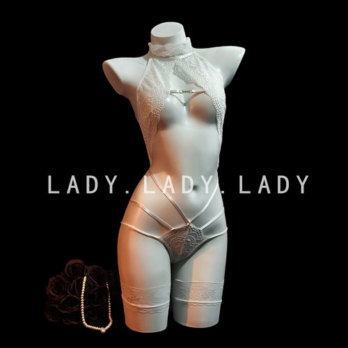 Lady白月光性感睡衣小胸蕾丝镂空内衣纯欲战袍绑带连体衣qqny趣情