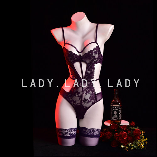 Lady蕾丝性感小胸内衣纯欲风火辣透视兔脱情调趣味吊带连体衣女