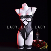 Lady性感睡裙蕾丝钢托镂空免脱吊带连体衣制服睡衣诱惑内衣qqny女