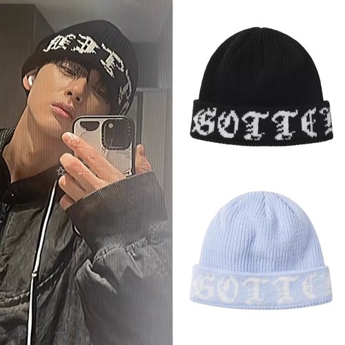 gottergallery金旻奎字母毛线帽