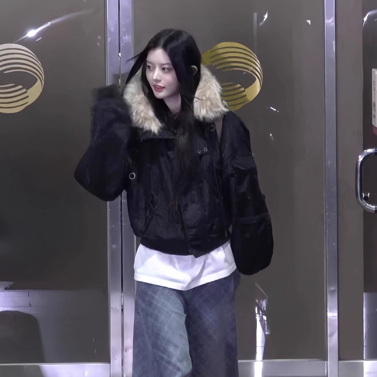 Minju同款FANCYCLUB棉服毛领外套