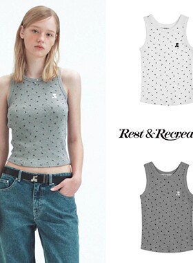 26春夏Rest And Recreation韩国设计品牌RR logo华夫格短款背心女
