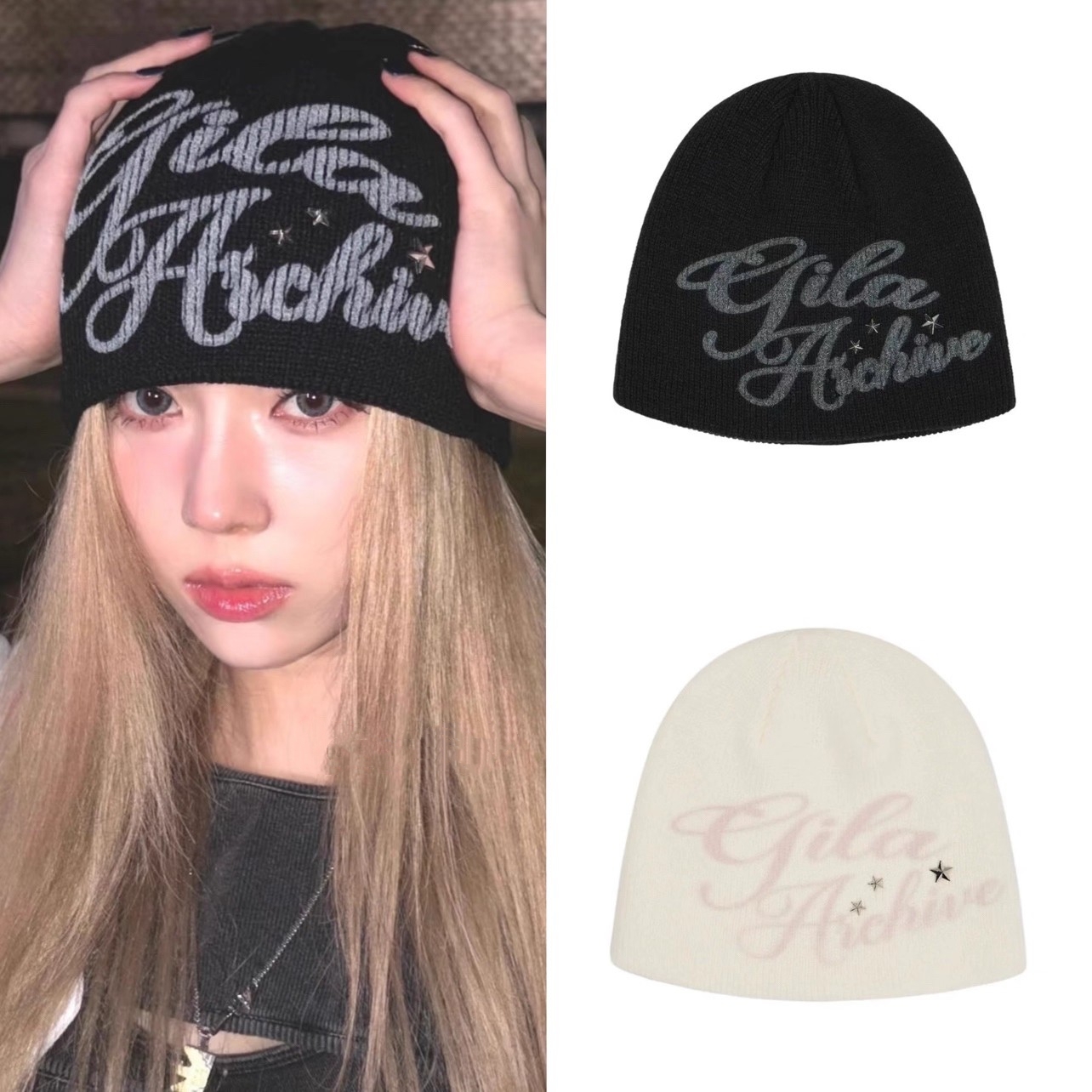 gilaarchive金玟庭星星针织冷帽
