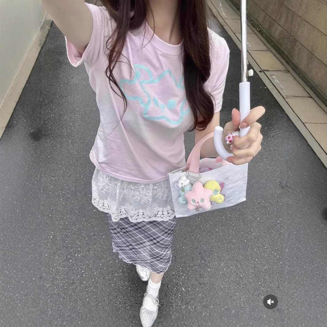 韩国小众潮牌shalom联名nct短袖星星圆领短袖t恤女上衣休闲夏