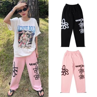 特价现货韩国潮牌939太阳花韩版宽松运动裤跳舞卫裤男女长裤