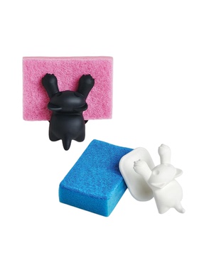 OTOTO小猫海绵收纳架Scrubby 海绵抹布钢丝球肥皂免打孔收纳架