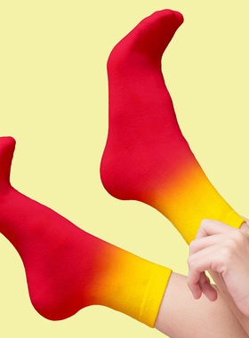 英国Luckies 鸡尾酒踝袜Socktails 创意彩虹渐变色棉袜一双装