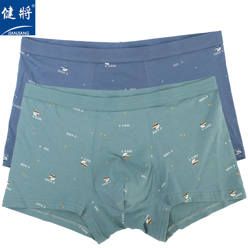 健将男士内裤2条装宽腰弹力棉中腰双层内衬裆舒适透气中腰平角裤,女士内衣/男士内衣/家居服,男平角内裤,淘宝优惠券,粉丝福利购,淘宝优惠卷