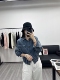 早春新款 女装 时尚 霓裳羽衣 休闲蓝色牛仔短上衣宽松大码 翻领外套
