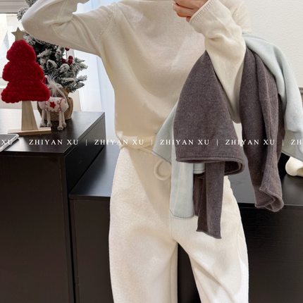 ZHIYAN XU｜ 3色！必买 高级色调百搭高领羊毛薄针织衫保暖内搭