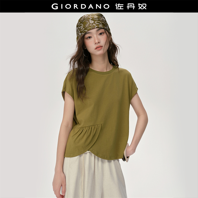 Giordano短袖常规不规则收褶