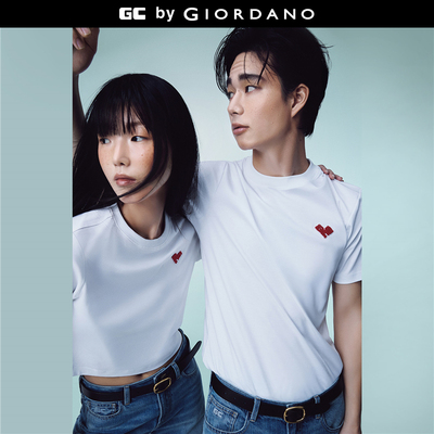 短袖宽松男女同款牙刷绣T恤