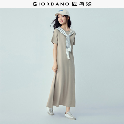 Giordano插肩袖圆领连衣裙