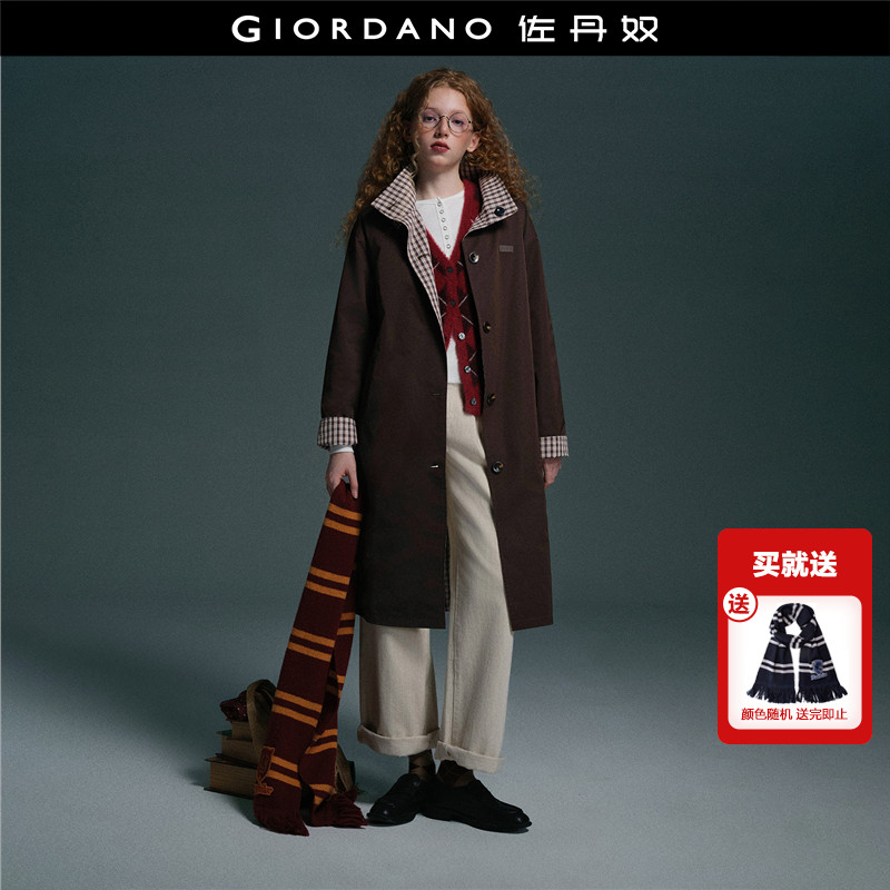 [哈利波特联名]佐丹奴新款皮章腰带双面穿长款风衣外套女18375303,女装/女士精品,风衣,淘宝优惠券,粉丝福利购,淘宝优惠卷