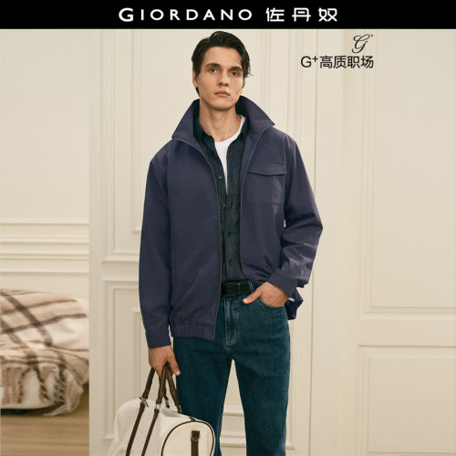 Giordano立领风衣外套刺绣