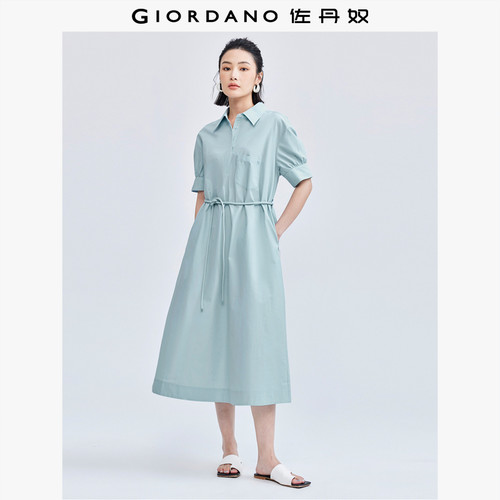 佐丹奴绑带衬衫连衣裙