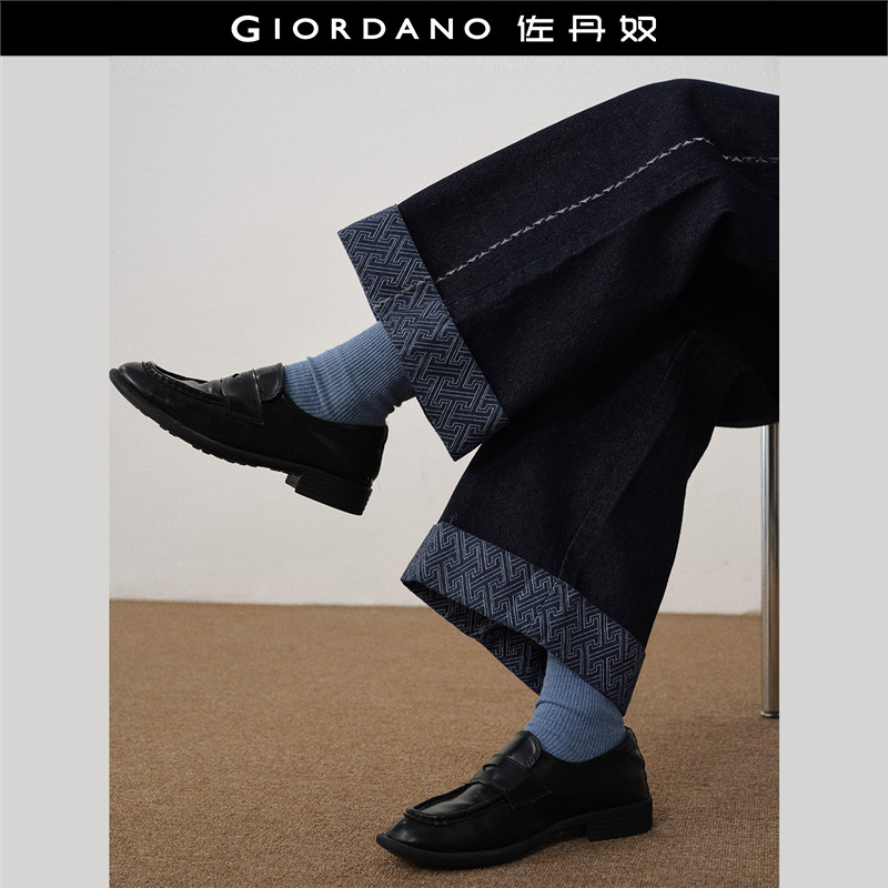 佐丹奴牛仔裤长裤提花裤脚刺绣