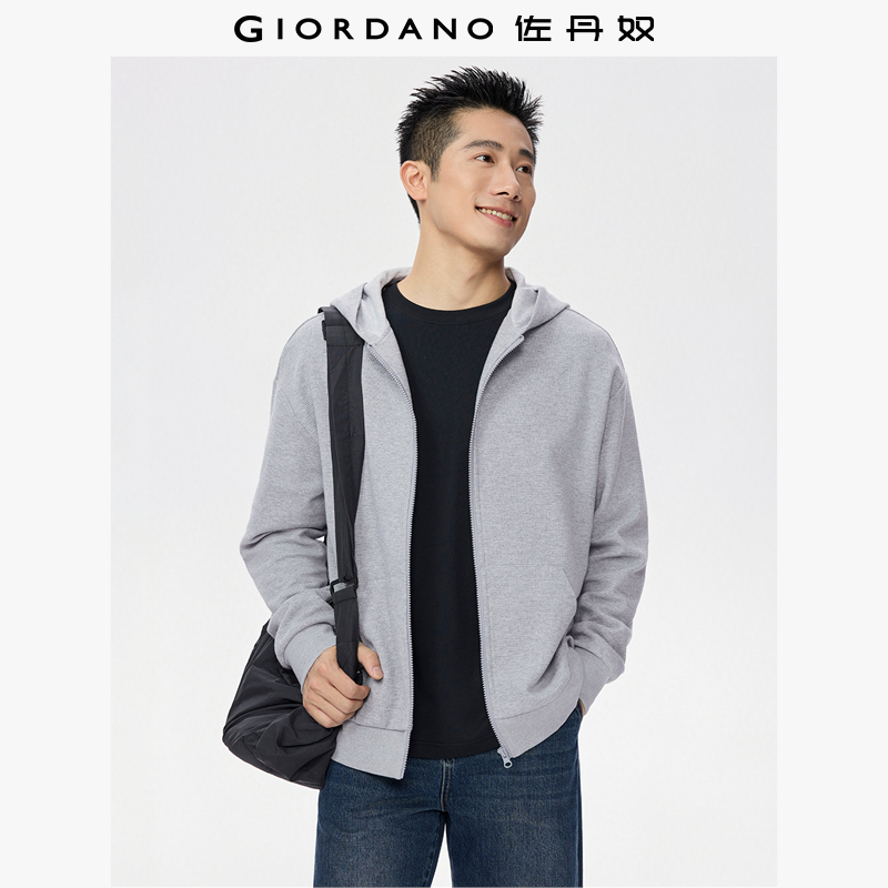 佐丹奴连帽宽松袋鼠兜夹克卫衣