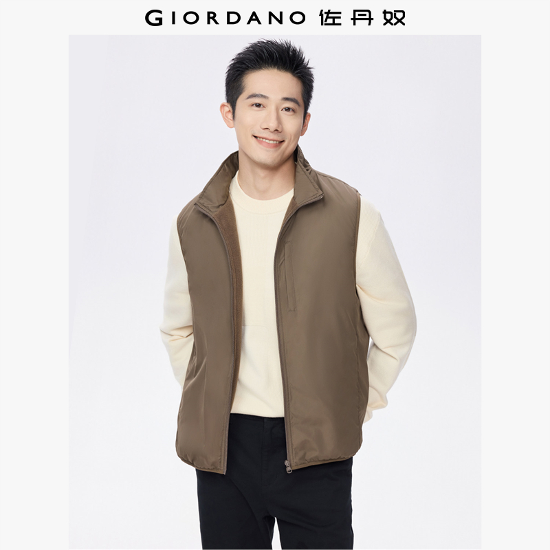 Giordano加绒马甲外套多口袋