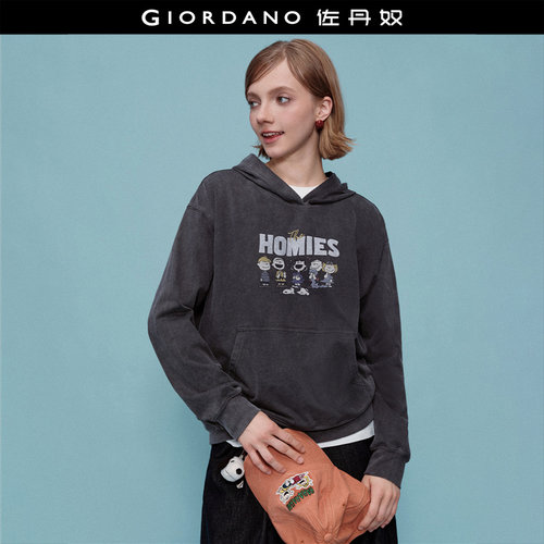 纯棉连帽联名印花套头卫衣