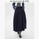 佐丹奴中长花苞裙女2026年春新款 磨毛松紧腰松弛感半身裙13465866