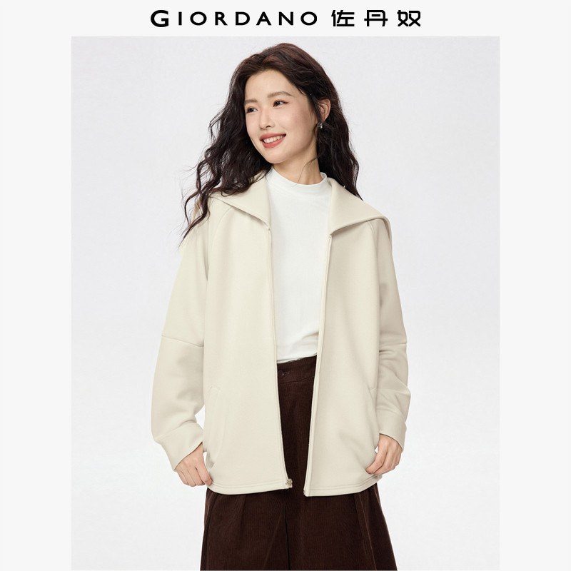 佐丹奴中长款双面布海军领外套